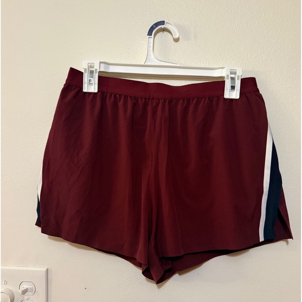Lululemon High Rise Split Short 3" Sport Stripe Burgundy Navy Ivory Size M NWT